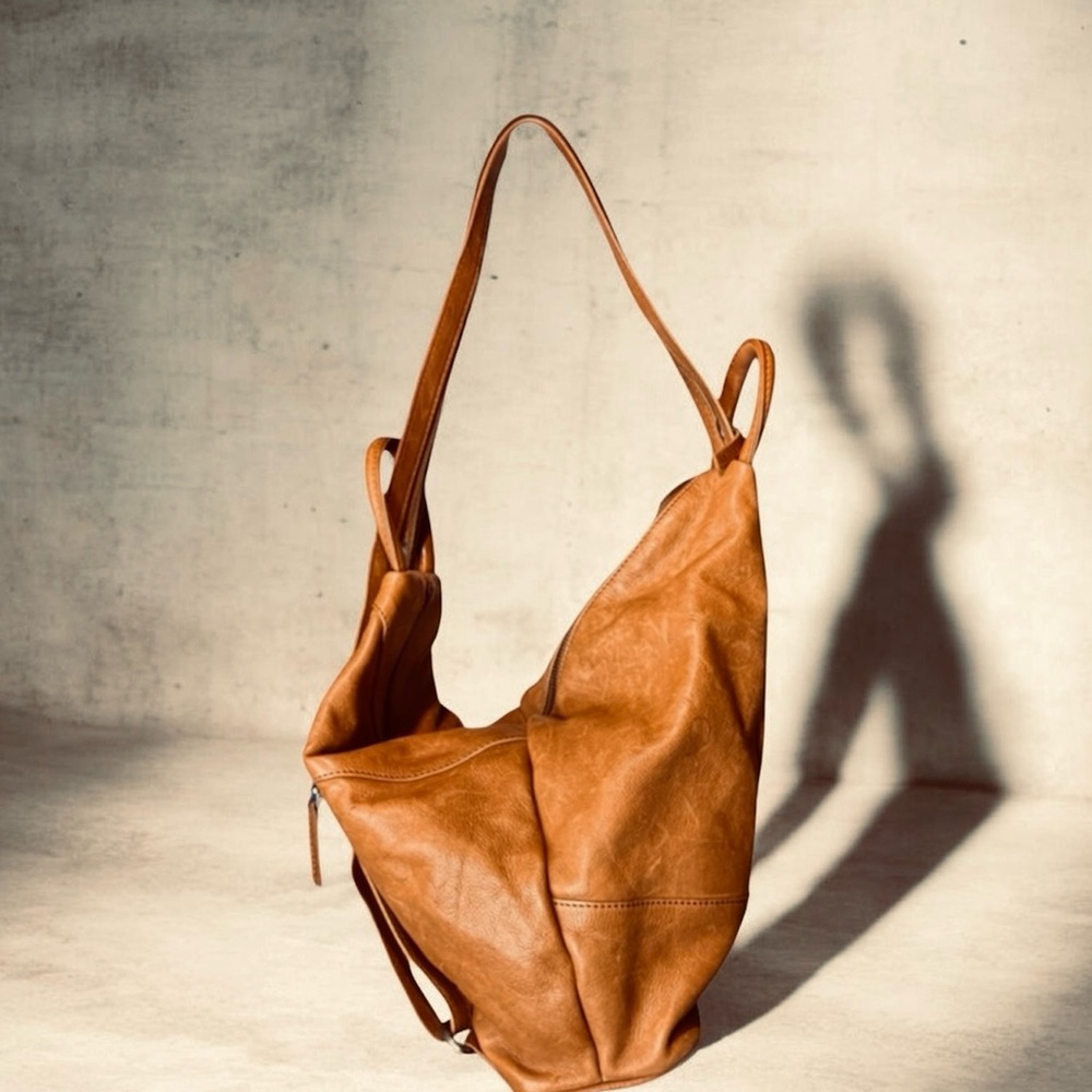 Harbour 2Nd Cognac Leather Sling Convertible Backpack Crossbody Bag